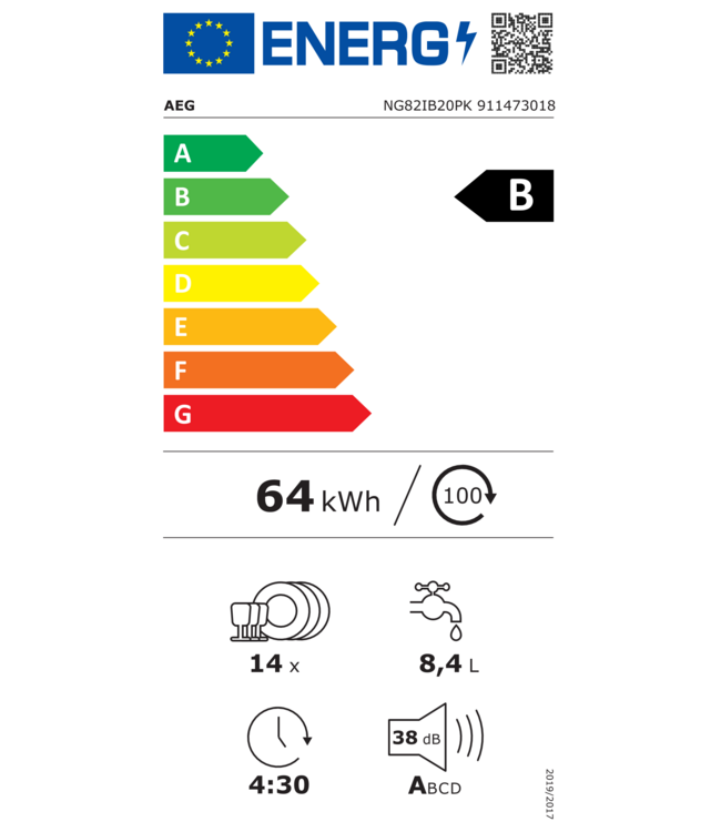 AEG 8000 Inbouwvaatwasser NG82IB20PK