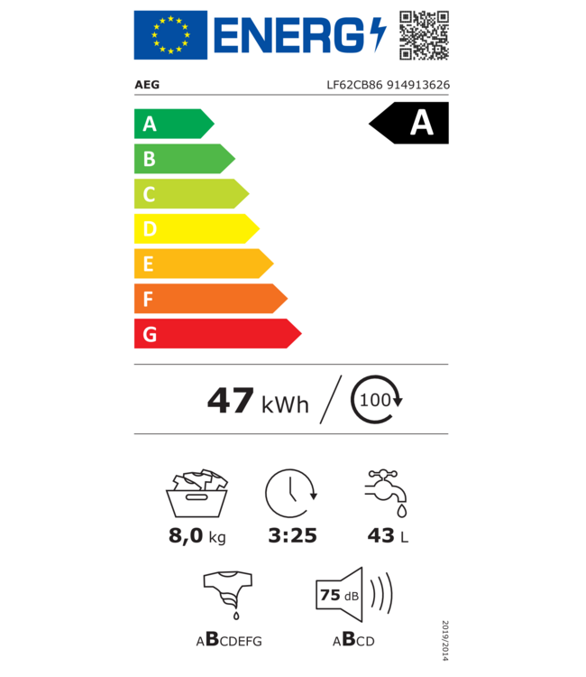 AEG 6000 ProSense® - Wasautomaat 8 kg LF62CB86