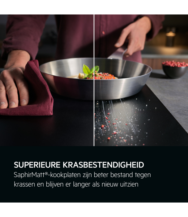AEG 6000 Pure FlexBridge inductiekookplaat, SaphirMatt® Pure, 80 cm PI6000S80