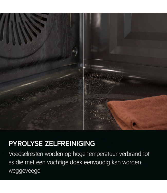 AEG 5000 SurroundCook met SteamBake - Heteluchtoven met stoomondersteuning met pyrolysereiniging NKA5P401B