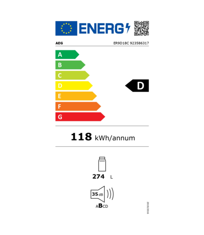 AEG LongFresh Koelkast inbouw 178 cm ES9D18C