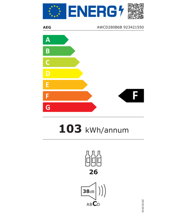 AEG Wijnklimaatkast inbouw AWCD280B6B