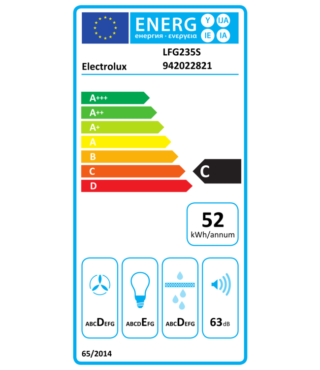 Electrolux 300 LEDLights - Afzuigunit 52 cm Grijs LFG235S
