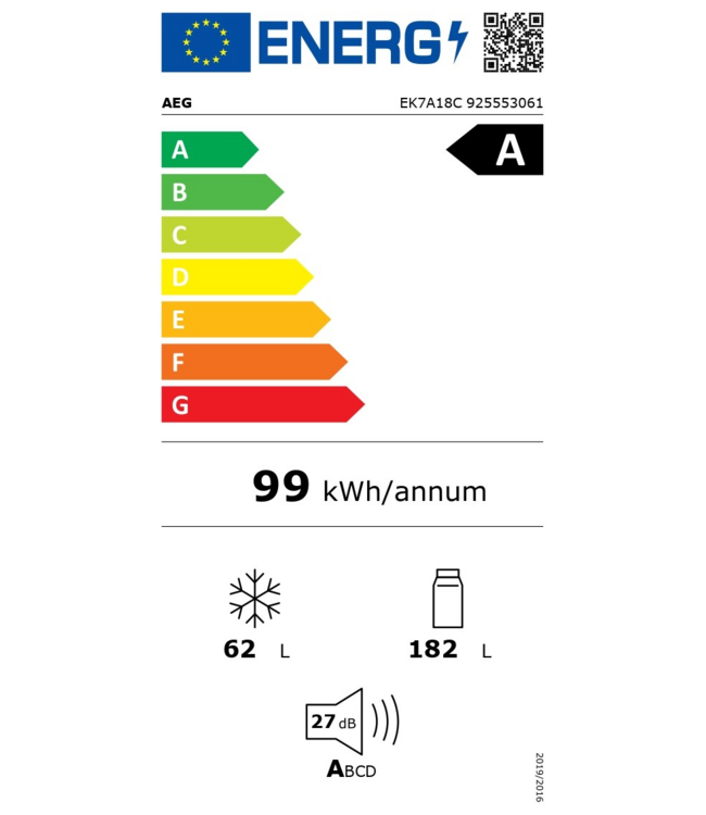 AEG 7000 NoFrost CoolAssist® Koel/vrieskast inbouw 178 cm EK7A18C