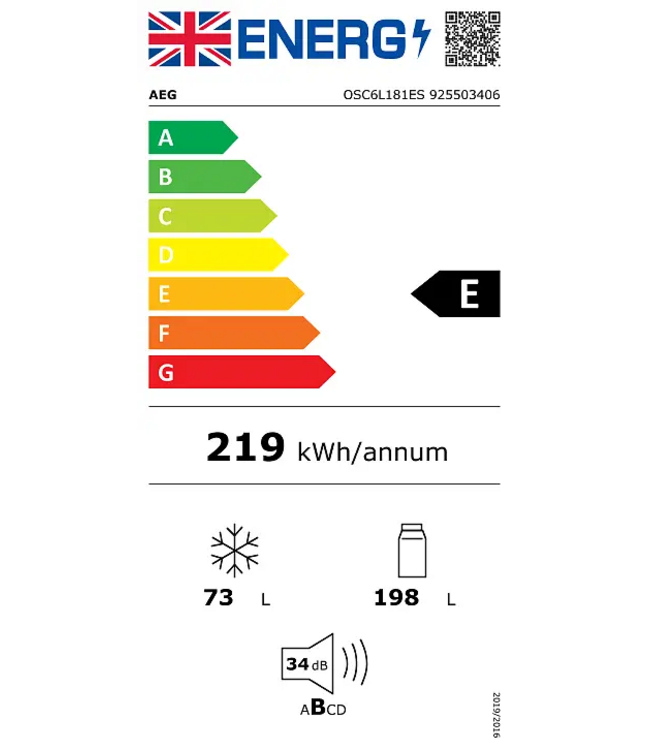 AEG 6000 LowFrost CoolAssist Koel/vrieskast inbouw 178 cm OSC6L181ES