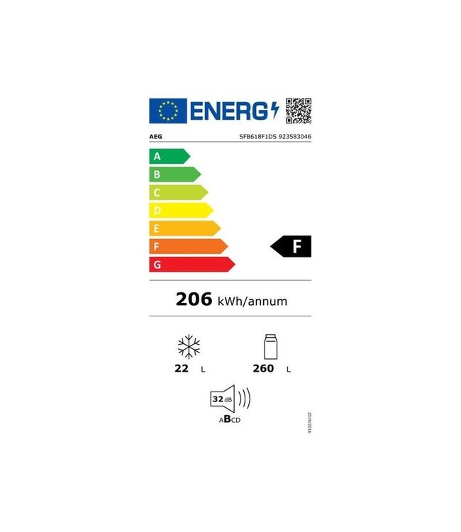AEG Koelkast inbouw 178 cm SFB618F1DS