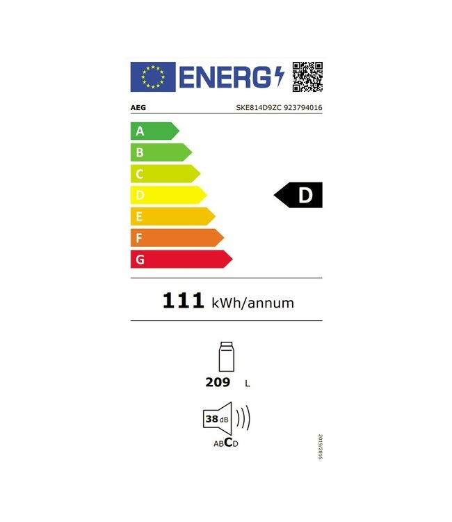 AEG inbouw koelkast SKE814D9ZC