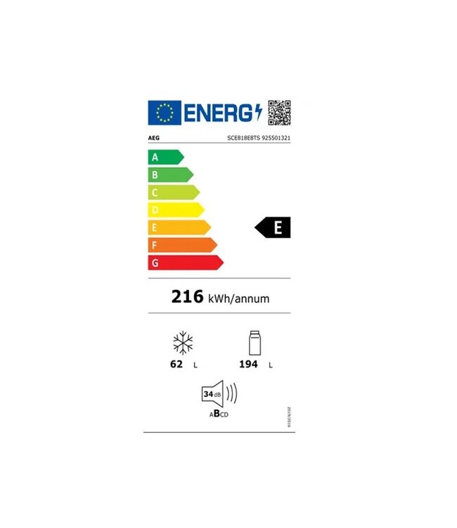 AEG 7000 serie GreenZone Koel/vrieskast inbouw 178 cm SCE818E8TS