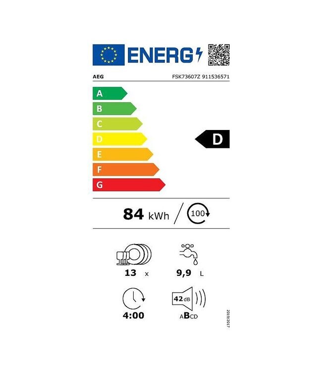 AEG 7000 serie GlassCare Inbouwvaatwasser FSK73607Z