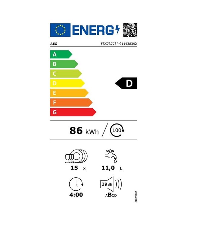 AEG 7000 serie GlassCare Inbouwvaatwasser FSK73778P