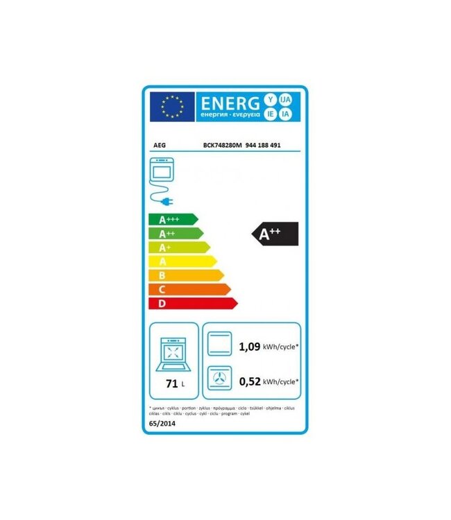 AEG heteluchtoven BCK748280M