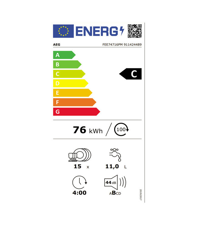 AEG 7000 serie GlassCare Inbouwvaatwasser FEE74716PM