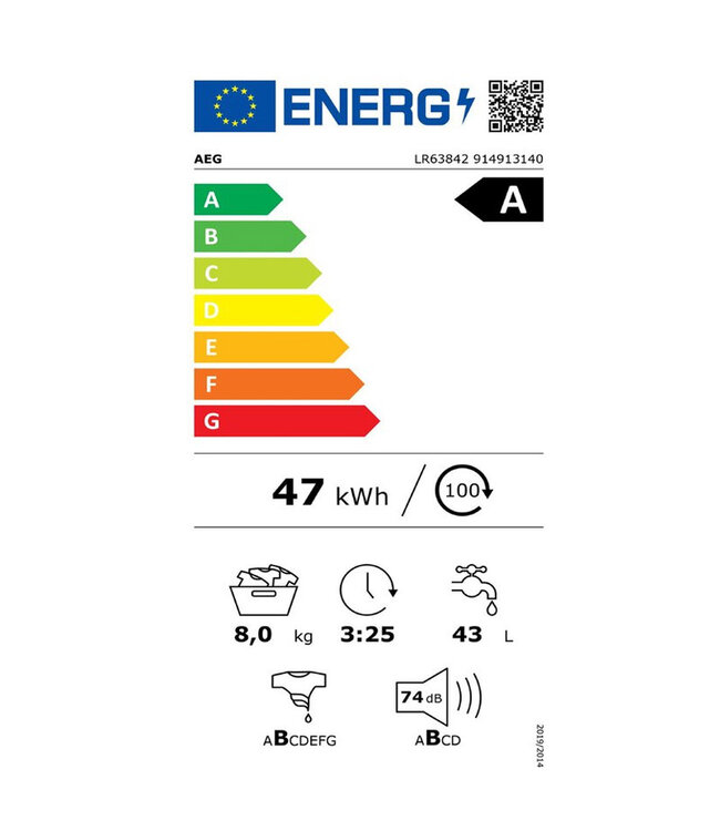 AEG 6000 serie ProSense® Wasmachine voorlader 8 kg LR63842