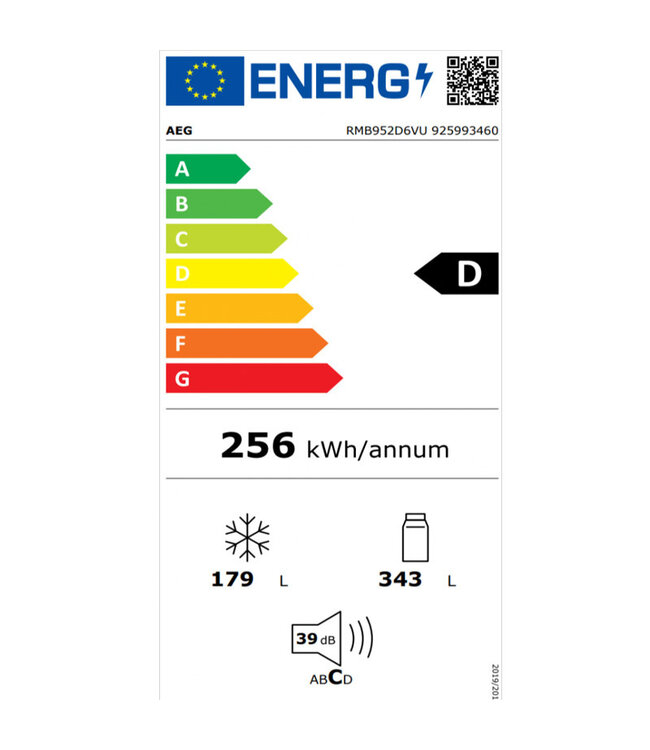 AEG 9000 serie MultiSwitch Koel/vrieskast vrijstaand 190 cm rvs look RMB952D6VU