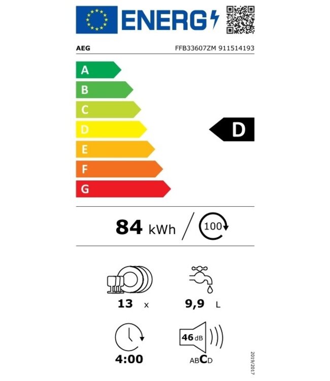 AEG 3000 serie AirDry Vrijstaande vaatwasser FFB33607ZM