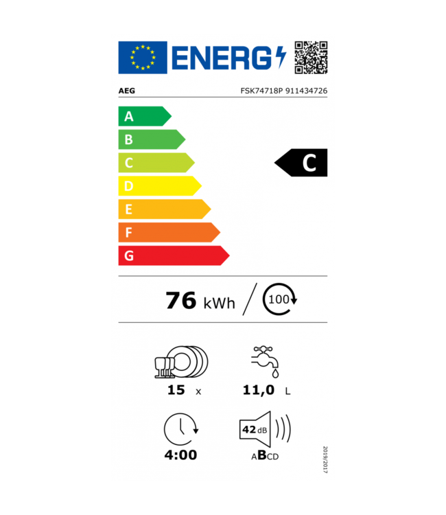 AEG 7000 serie GlassCare Inbouwvaatwasser FSK74718P