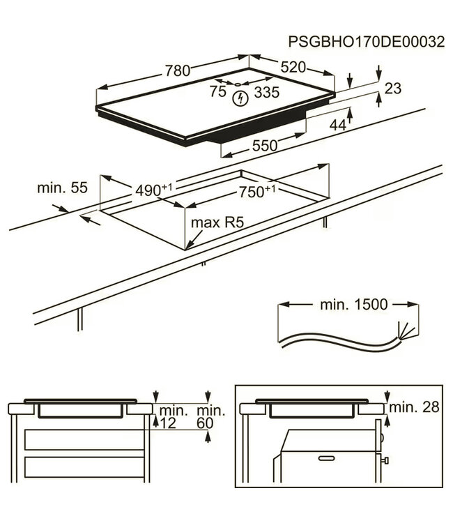 AEG 3000 serie - inductiekookplaat, 80 cm IKB84431FB