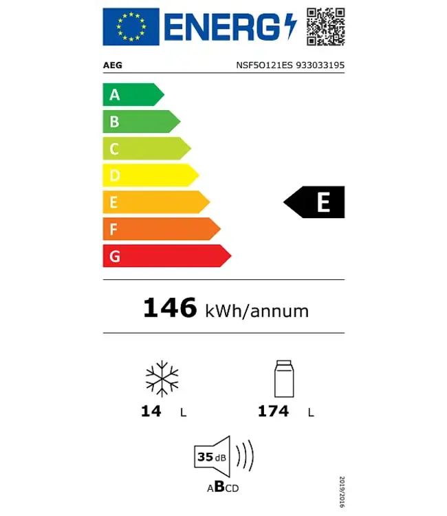 AEG Koelkast inbouw 122.5 cm NSF5O121ES