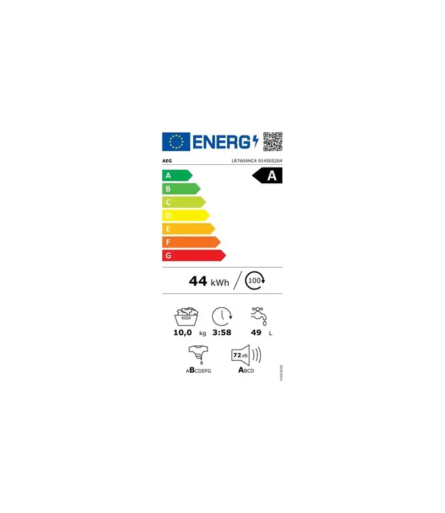 AEG 7000 serie ProSteam® Wasmachine voorlader 10 kg LR7604HC4