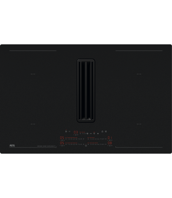 AEG Kookplaat met afzuiging - 6000 ComboHob met Bridge functie, SaphirMatt® 80 cm NCP84C01CZ