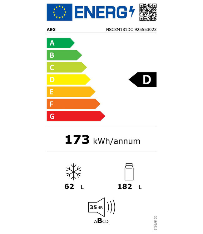 AEG 8000 serie Cooling 360° Koel/vrieskast inbouw 178 cm NSC8M181DC