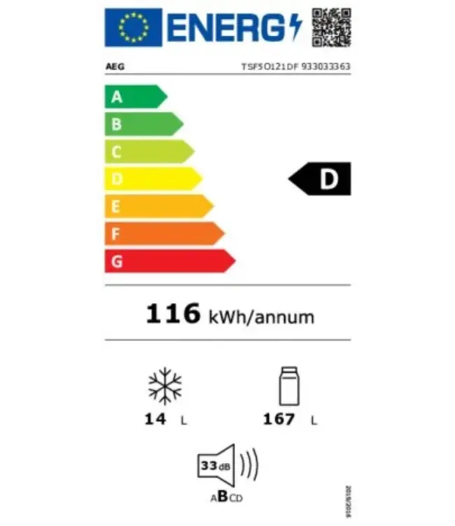 AEG koelkast inbouw 122.5 CM TSF5O121DF