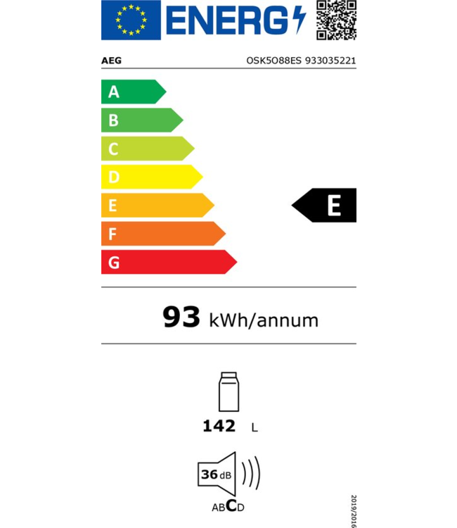 AEG koelkast inbouw 88 cm OSK5O88ES