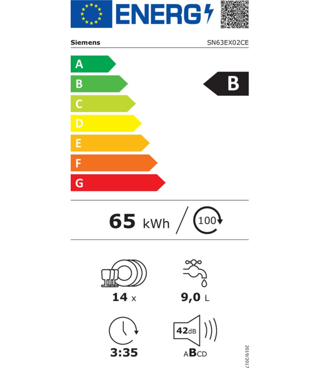 Siemens iQ300 Volledig integreerbare vaatwasser 60 cm SN63EX02CE