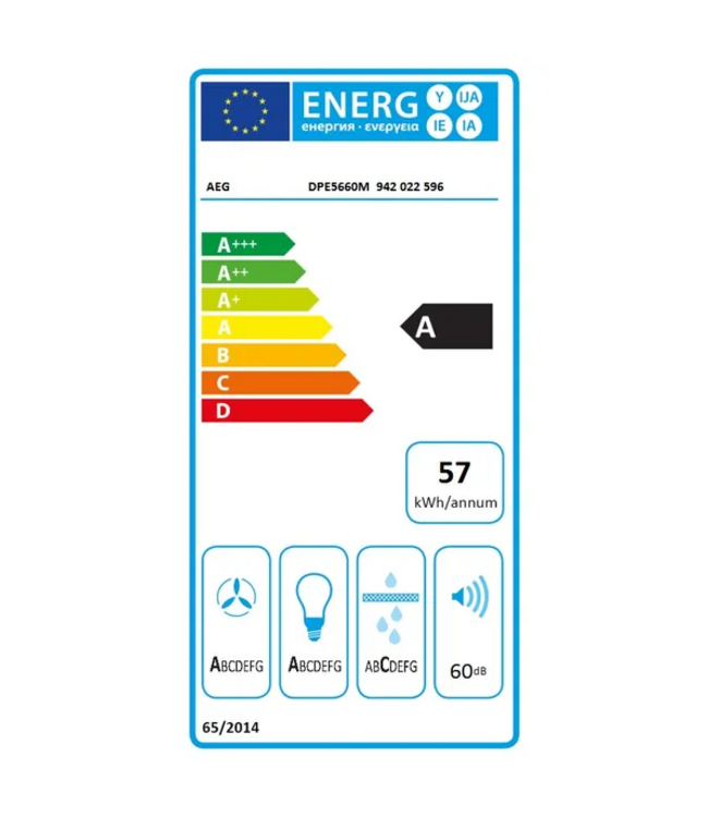 AEG 5000 Extractor - Vlakscherm afzuigkap 60 cm DPE5660M