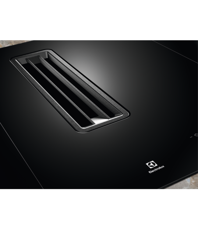 Electrolux 600 ComboHob met Bridge functie - Inductiekookplaat met afzuiging, 80 cm  KCD83443CK