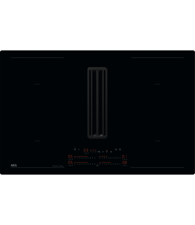 AEG Kookplaat met afzuiging - 6000 ComboHob met Bridge functie, 80 cm NCP84C01CB