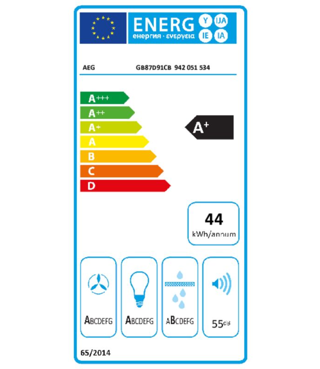 AEG 8000 AuroraTech - Schouwafzuigkap 90 cm met Hob2Hood GB87D91CB