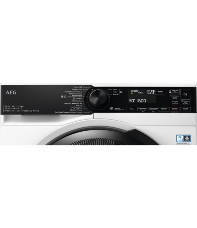 AEG 7000 ProSteam® - UniversalDose Was droogcombinatie Condensatie 11 kg LWR76UC164