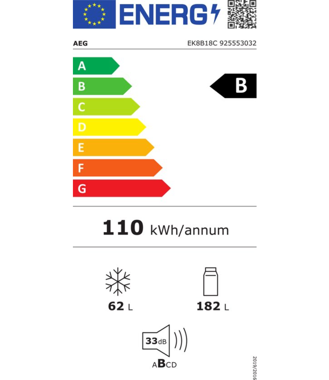 AEG 9000 MultiChill 0°C - Koel/vrieskast inbouw 178 cm EK9B18C