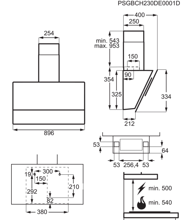 Electrolux 700 serie - Schouwafzuigkap 90 cm met Hob2Hood LFV629K