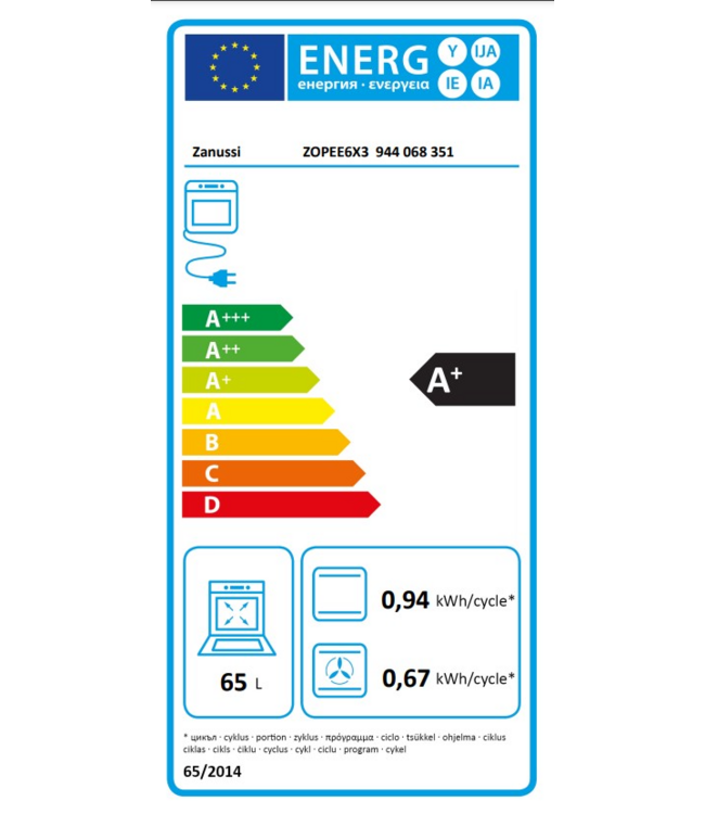 Zanussi Heteluchtoven met pyrolysereiniging ZOPEE6X3