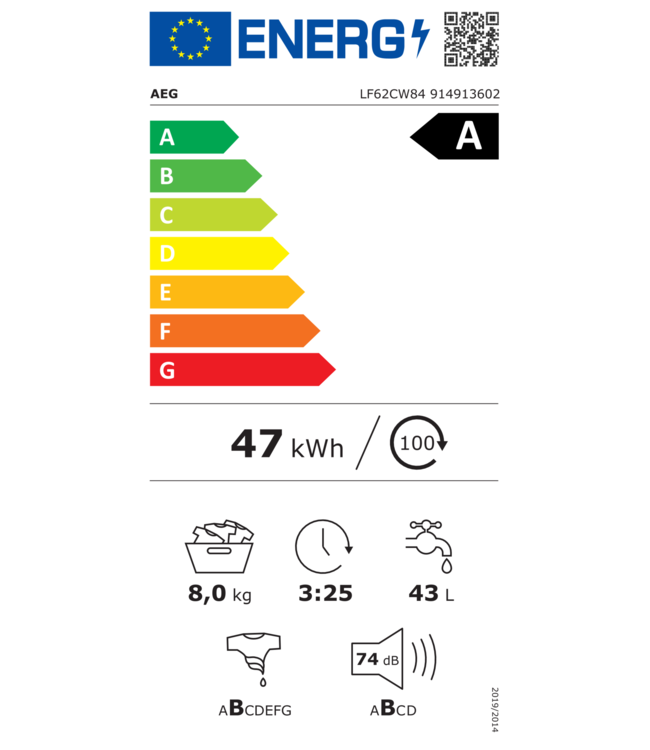 AEG 6000 ProSense® - Wasmachine voorlader 8 kg  LF62CW84