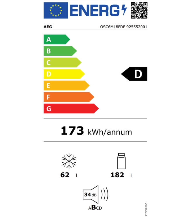 AEG 6000 TwinTech® NoFrost - Koel/vrieskast inbouw 178 cm OSC6M18FDF