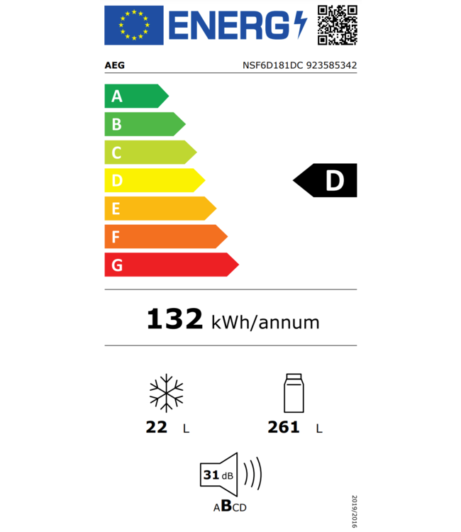AEG CustomFlex® Koelkast inbouw 178 cm NSF6D181DC
