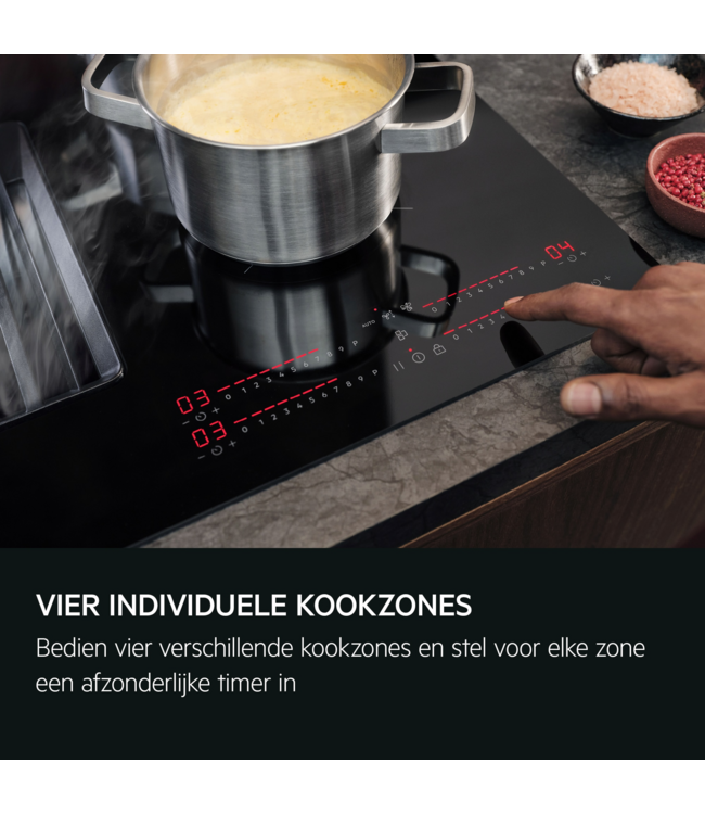 AEG Kookplaat met afzuiging - 6000 ComboHob met brugfunctie 80 cm  TH84CB03CB