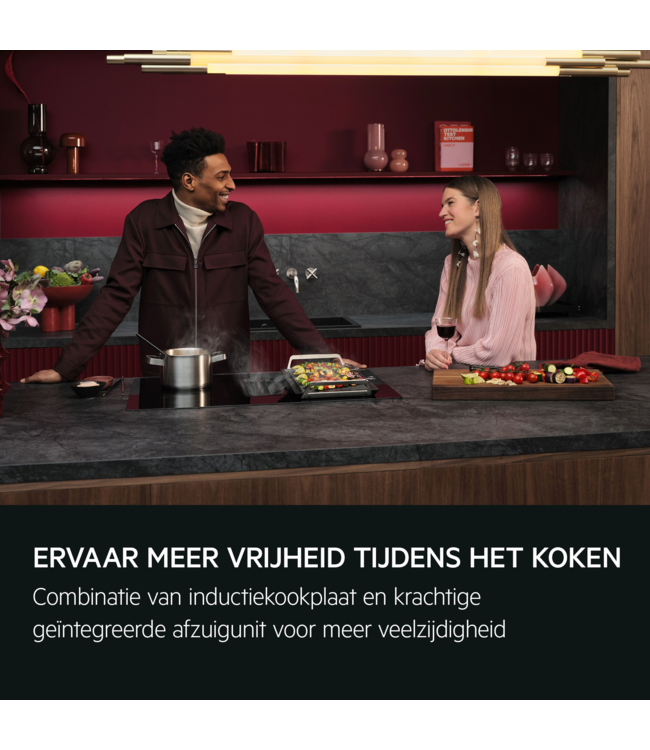 AEG Kookplaat met afzuiging - 6000 ComboHob met brugfunctie 80 cm  TH84CB03CB