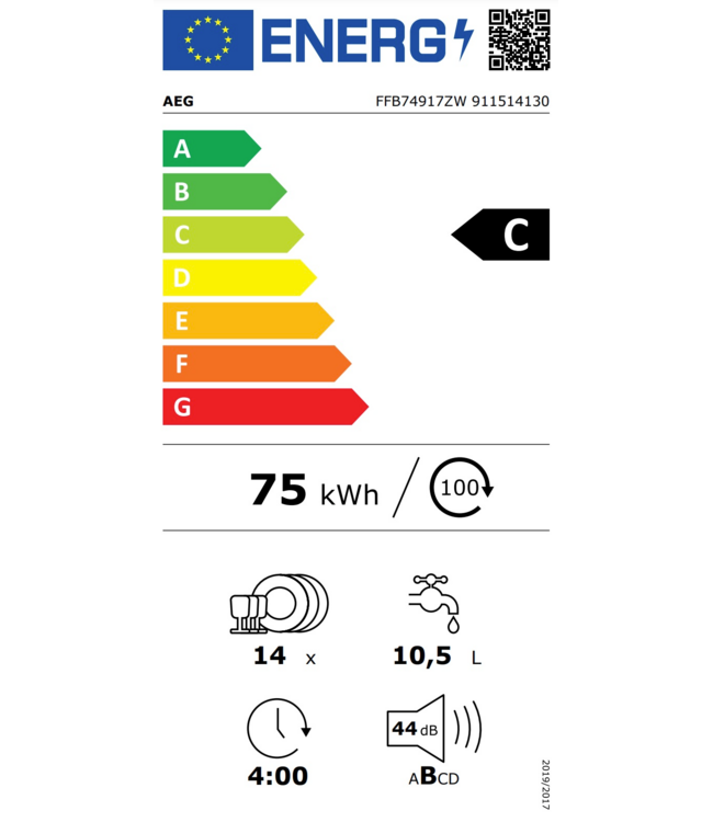 AEG 6000 SatelliteClean® - Vrijstaande vaatwasser FFB74917ZW