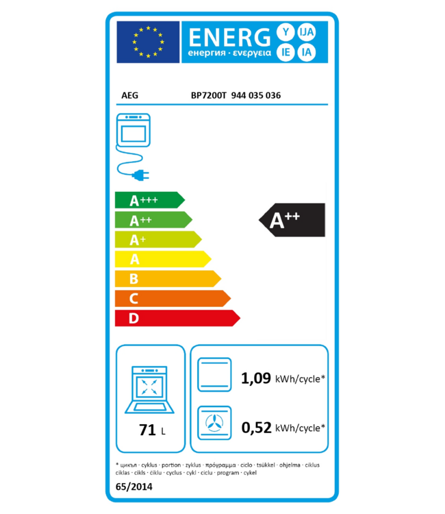 AEG 7000 MealAssist - Heteluchtoven met pyrolysereiniging BP7200T