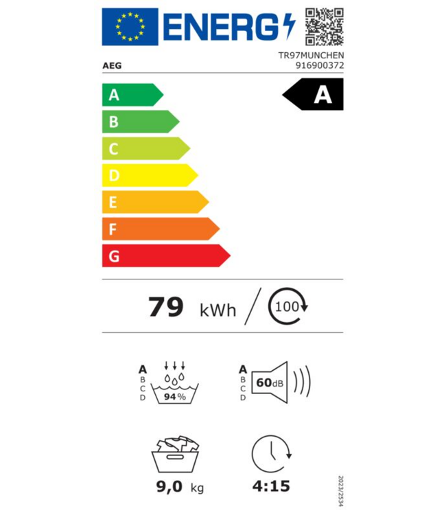 AEG 9000X AbsoluteCare® Pro - Warmtepomp Droger 9 kg TR97MUNCHEN