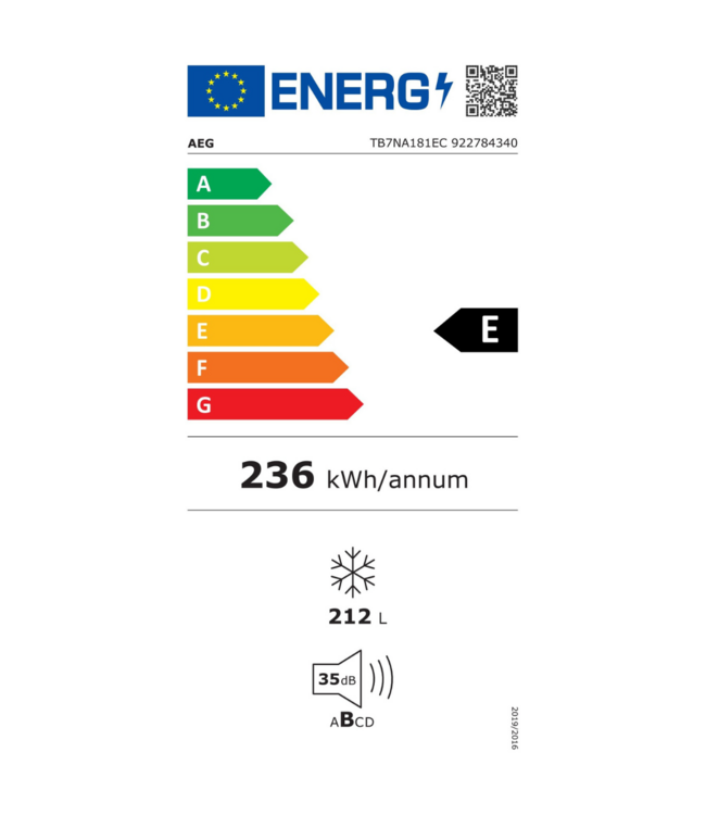 AEG Diepvriezer inbouw NoFrost 178 cm TB7NA181EC