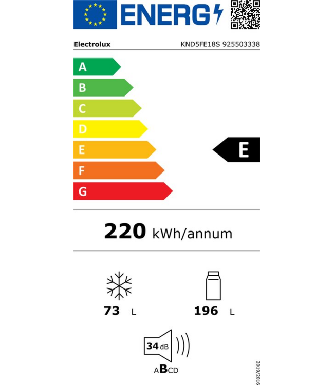 Electrolux 500 ColdSense Koel/vrieskast Inbouw 178 cm KND5FE18S