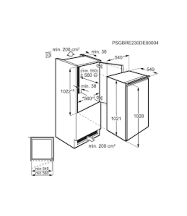AEG Koelkast inbouw 103 cm NSK5O101ES