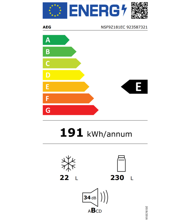 AEG LongFresh Koelkast inbouw 178 cm NSF9Z181EC