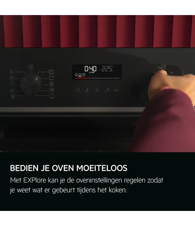 AEG 5000 SurroundCook met SteamBake Heteluchtoven met stoomondersteuning met pyrolysereiniging OA5PB40AK