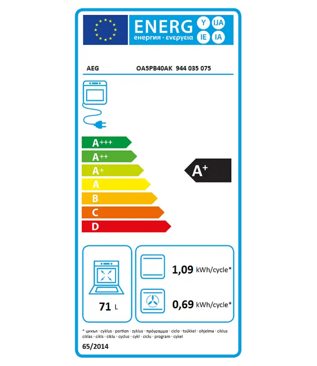 AEG 5000 SurroundCook met SteamBake Heteluchtoven met stoomondersteuning met pyrolysereiniging OA5PB40AK